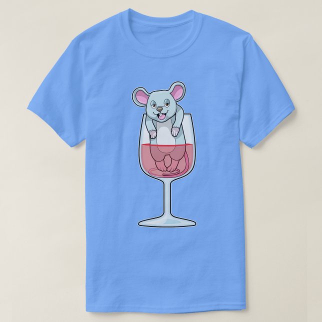Camiseta Rata con vidrio de vino (Diseño del anverso)
