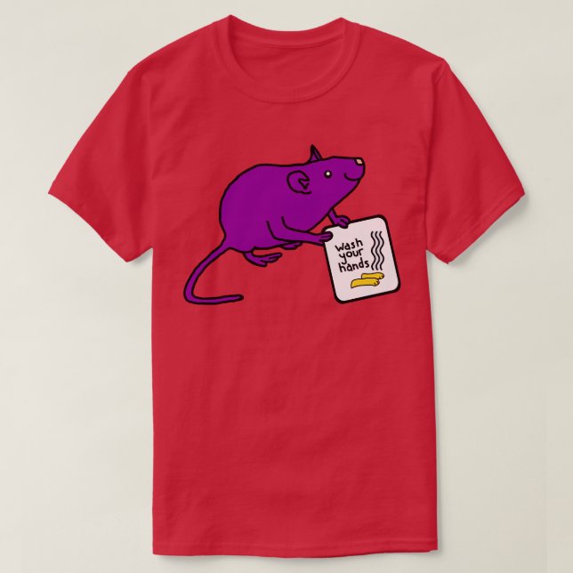 Camiseta Rata Cuta Dice Que Lávate Las Manos (Diseño del anverso)