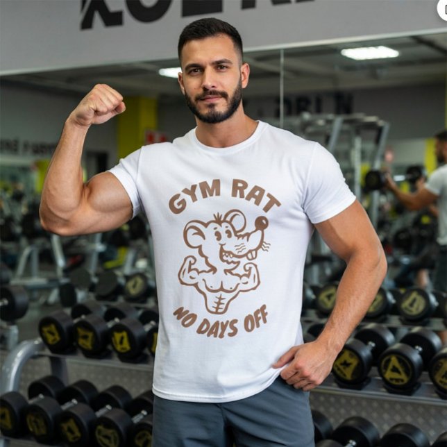 Camiseta Rata de Gimnasio - Divertido Entrenamiento de Fitn (Funny T-shirt for your friend gym and fitness lover. Gym rat. No days off.)