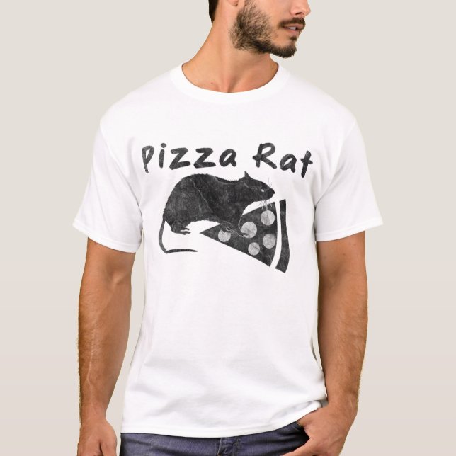Camiseta Rata de la pizza (mirada apenada) (Anverso)