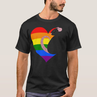 Camiseta Rata del arcoiris del orgullo - negro