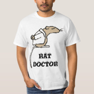 CAMISETA RATA DIVERTIDA DEL MÉDICO DE LA RATA EN CAPA DEL