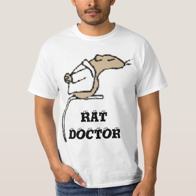 CAMISETA RATA DIVERTIDA DEL MÉDICO DE LA RATA EN CAPA DEL (Anverso)