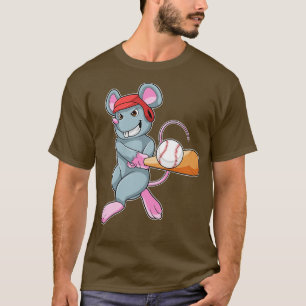 Camiseta Rata en béisbol con casco de bate de béisbol
