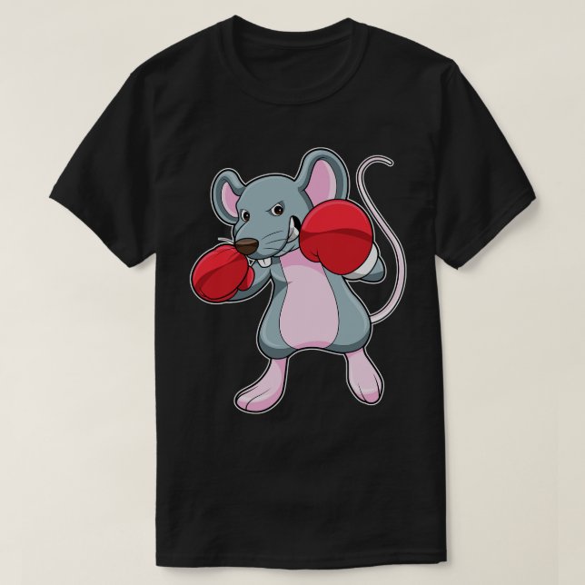 Camiseta Rata en boxeo con guantes de boxeo (Diseño del anverso)