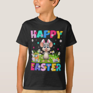 Camiseta Rata Feliz Caza de Huevos de Pascua Oreja de Conej