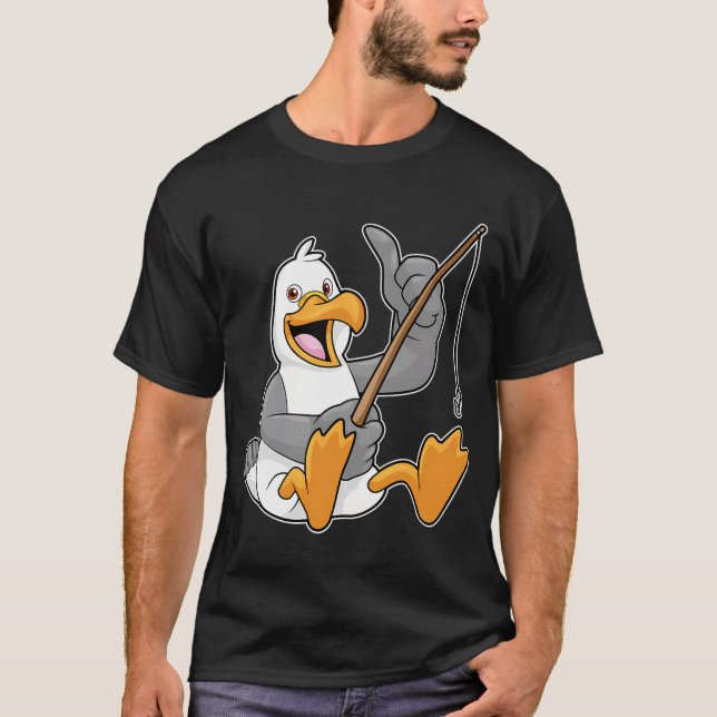 Camiseta Rata pescando con caña de pescar (Anverso)