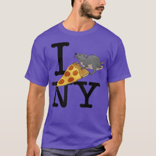 Camiseta Rata Pizza, amo Nueva York, Pizza, Irónico 