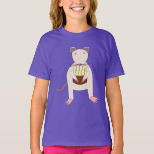 Camiseta Rata siamesa con pastel de cumpleaños