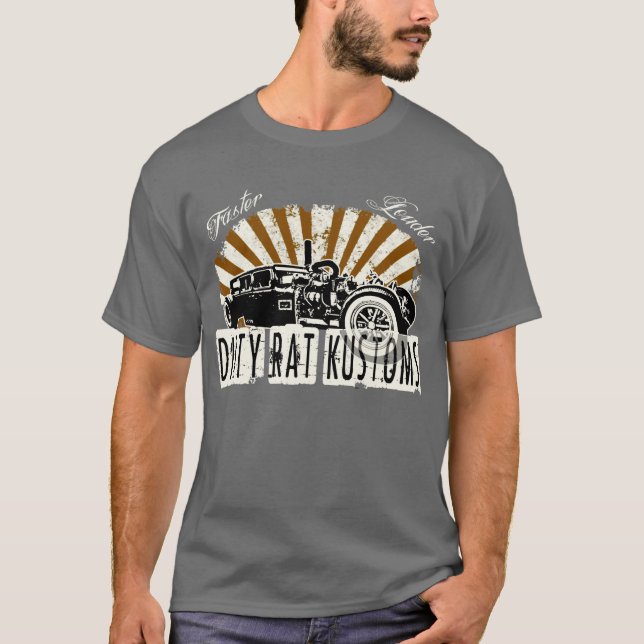 Camiseta Rata sucia Kustoms - más rápidamente, más (Anverso)