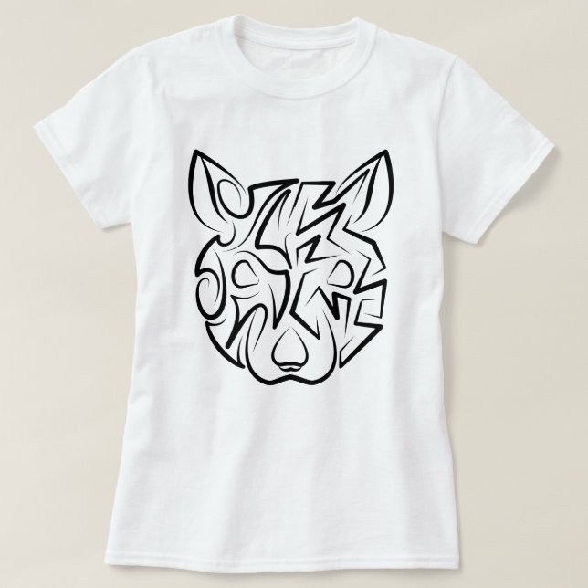 Camiseta Rata tribal negra y blanca (Diseño del anverso)