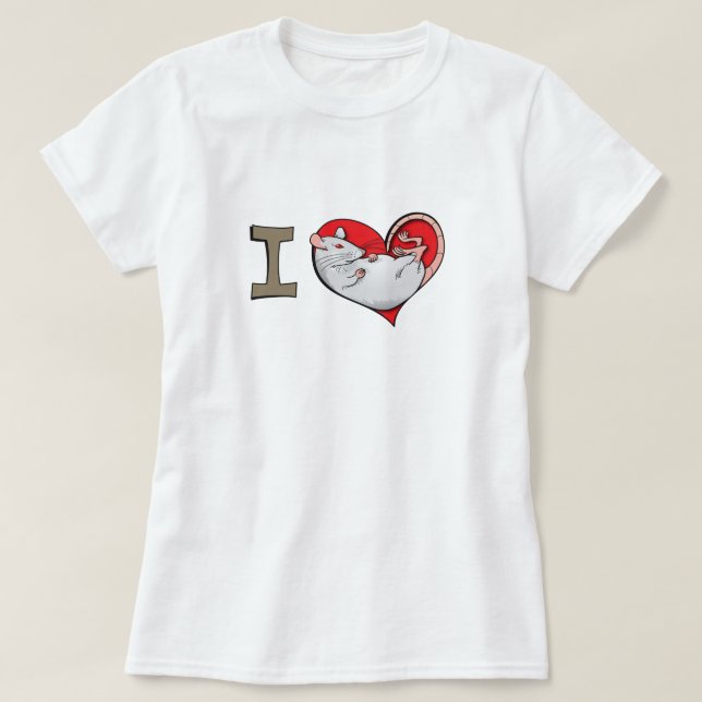 Camiseta Ratas del corazón I (albino) (Diseño del anverso)