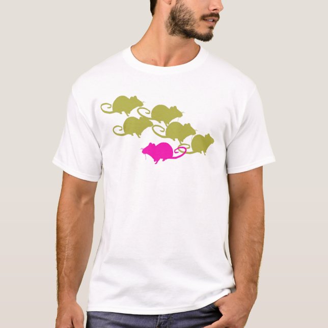 Camiseta Ratas en rosa y verde (Anverso)