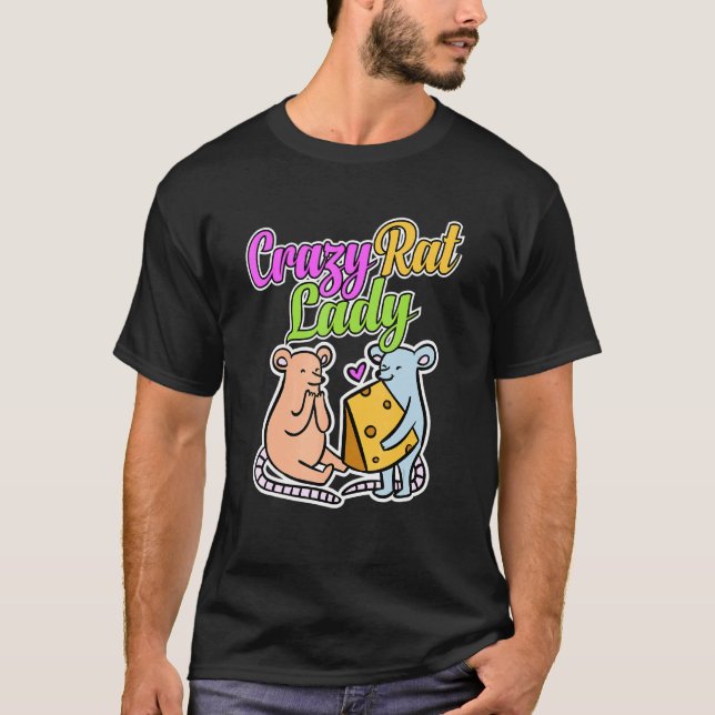 Camiseta Ratas, me gusta el Mascota, estoy loco Rat Lady (Anverso)