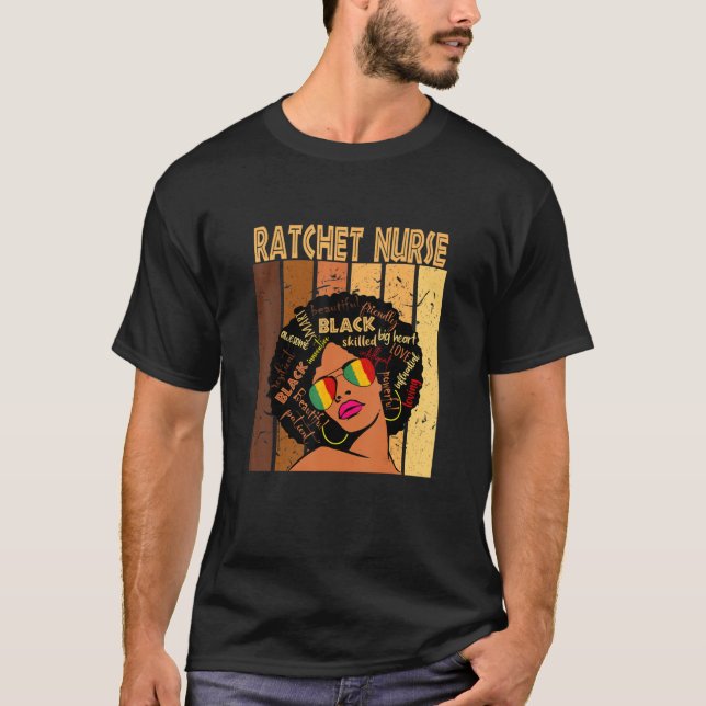 Camiseta Ratchet Enfermera historia negra afroamericana (Anverso)