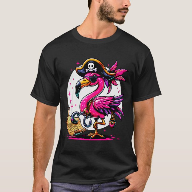 Camiseta Rate Nk Flamingo Halloween Party - Jolly Roger  (Anverso)