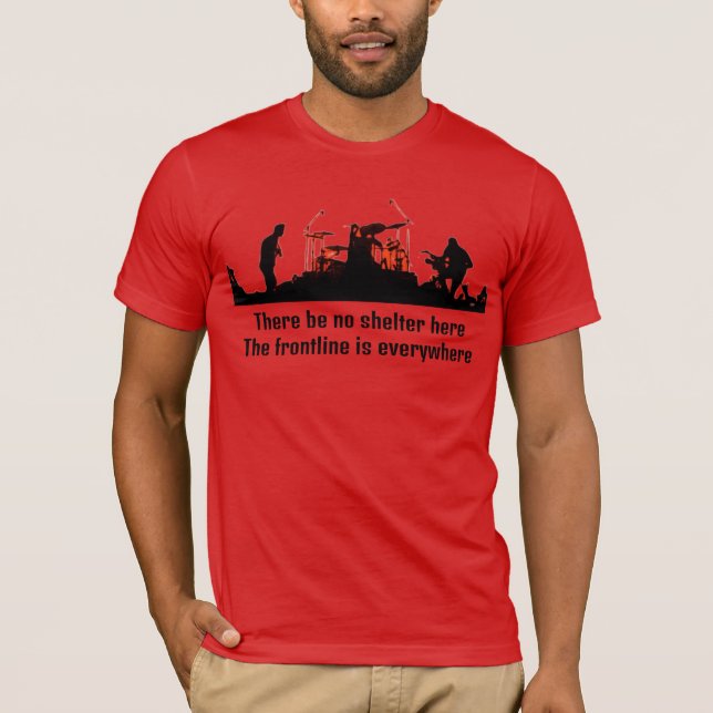 Camiseta RATM - No Shelter (Anverso)