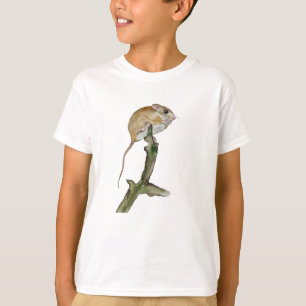 Camiseta Ratón acuarela realista en un árbol