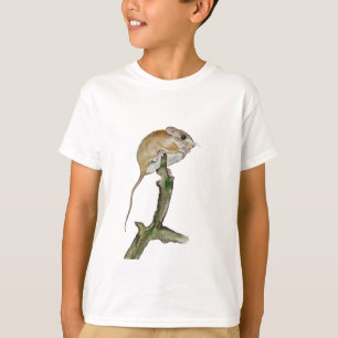 Camiseta Ratón acuarela realista en un árbol