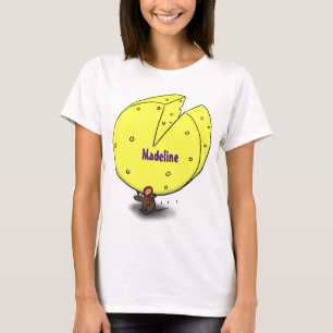 Camiseta Ratón blanco con ilustracion personalizado de ques