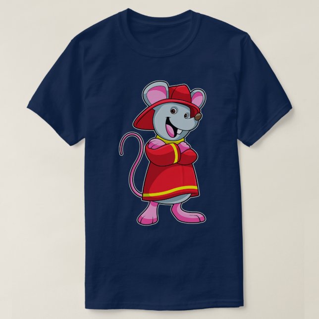 Camiseta Ratón como bombero con casco (Diseño del anverso)