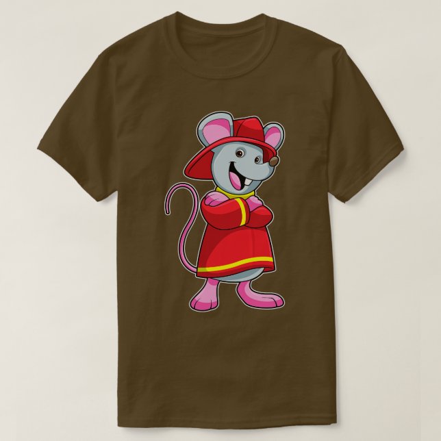 Camiseta Ratón como bombero con casco (Diseño del anverso)