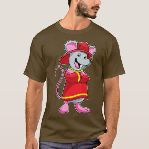 Camiseta Ratón como bombero con casco