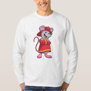 Camiseta Ratón como bombero con casco
