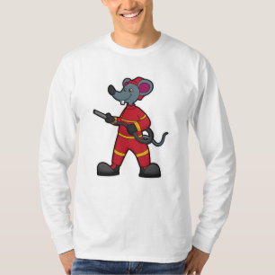 Camiseta Ratón como bombero con mango