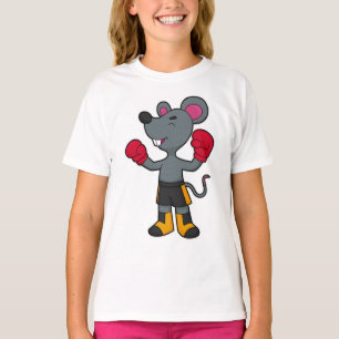 Camiseta Ratón como boxeador con guantes de boxeo
