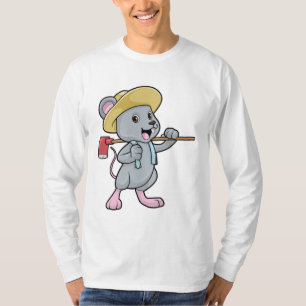 Camiseta Ratón como granjero con hacha y Gorra