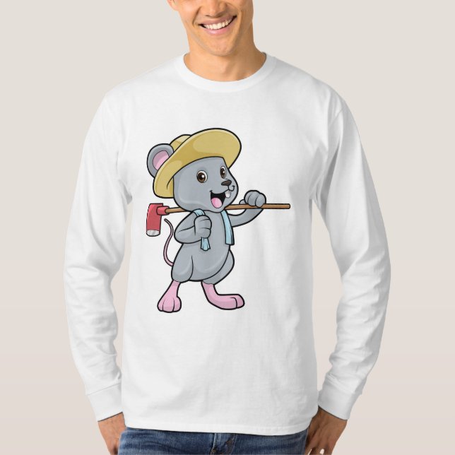 Camiseta Ratón como granjero con hacha y Gorra (Anverso)