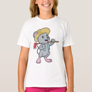 Camiseta Ratón como granjero con hacha y Gorra