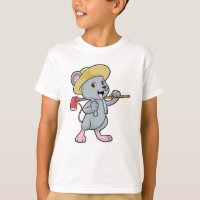 Ratón como granjero con hacha y Gorra