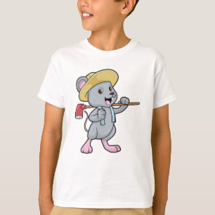 Camiseta Ratón como granjero con hacha y Gorra