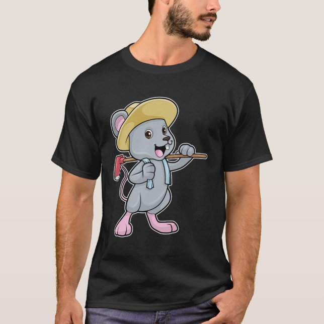 Camiseta Ratón como granjero con hacha y Gorra (Anverso)
