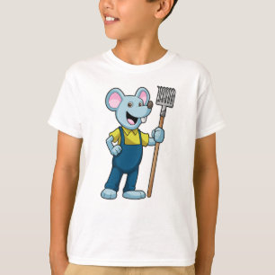 Camiseta Ratón como granjero con torta