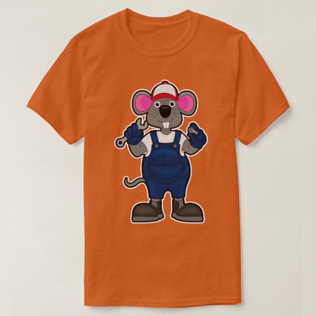 Camiseta Ratón como mecánico con protector de tornillo (Diseño del anverso)