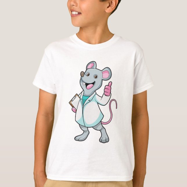 Camiseta Ratón como Médica con abrigo de Médica (Anverso)