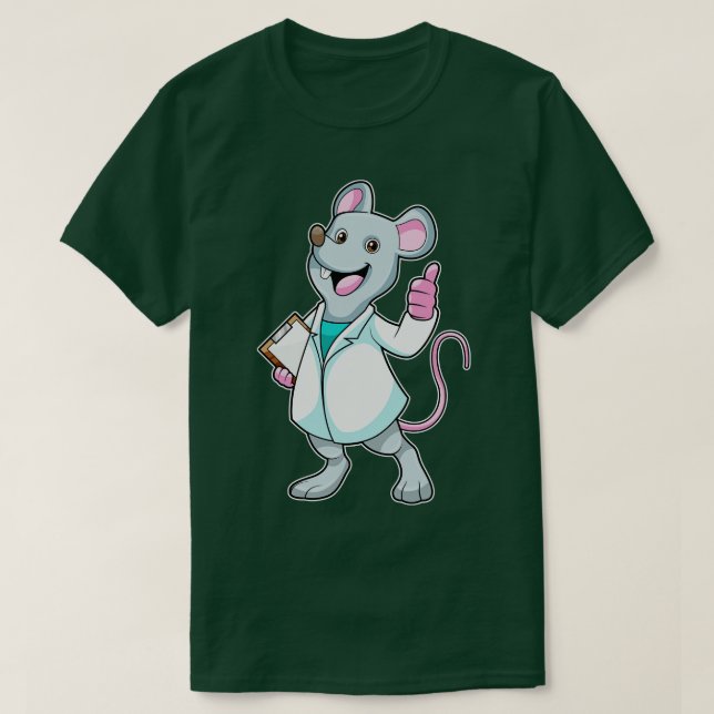 Camiseta Ratón como Médica con abrigo de Médica (Diseño del anverso)