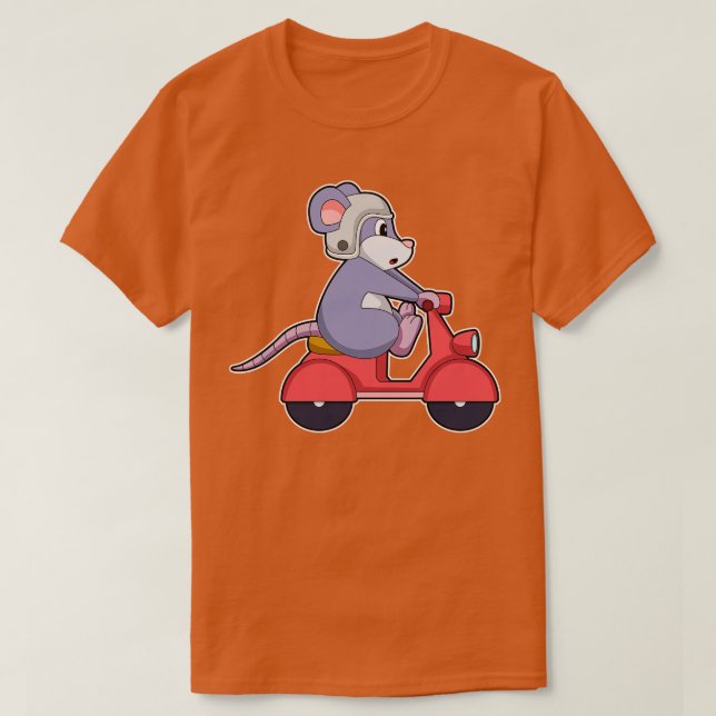Camiseta Ratón como motociclista con Scooter (Diseño del anverso)