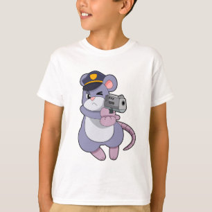 Camiseta Ratón como oficial de policía con sombrero de poli