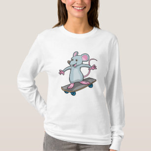 Camiseta Ratón como patinador con patineta