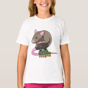 Camiseta Ratón como patinador en línea con patines en línea