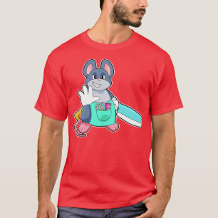Camiseta Ratón como peluquero con tijera Comb