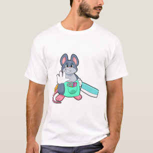 Camiseta Ratón como peluquero con tijeras y comb