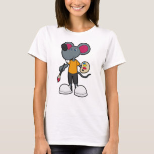Camiseta Ratón como pintador con pintura y pincel