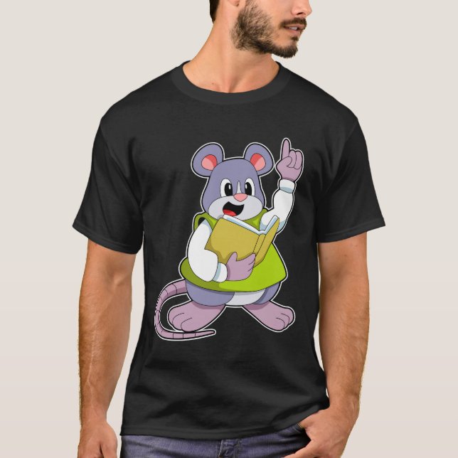 Camiseta Ratón como profesor con libro (Anverso)