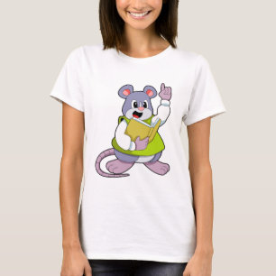 Camiseta Ratón como profesor con libro