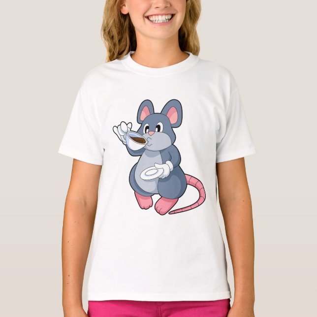 Camiseta Ratón con Taza de Café (Anverso)
